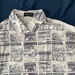 Sports Agnes b Woman's Gray and Black Graphic Button Down Shirt Dress